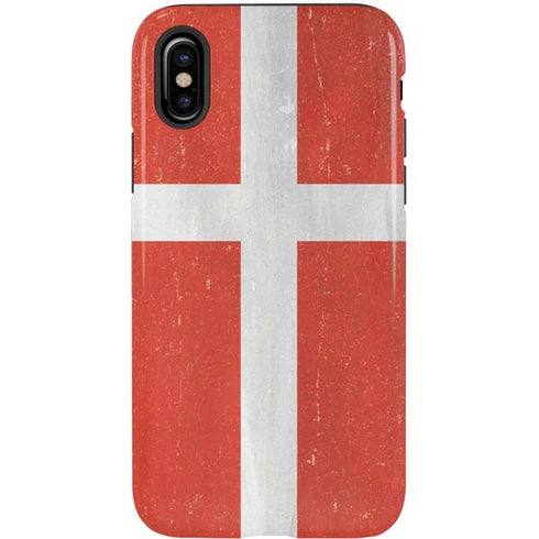 Denmark Flag Distressed iPhone X Pro Case